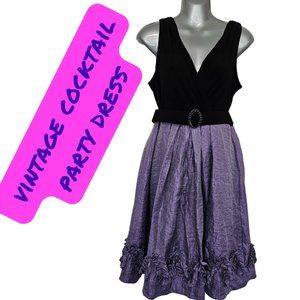 Sleveless Crossover V-Neck Raised Floral Ruffle Trim Formal Dress